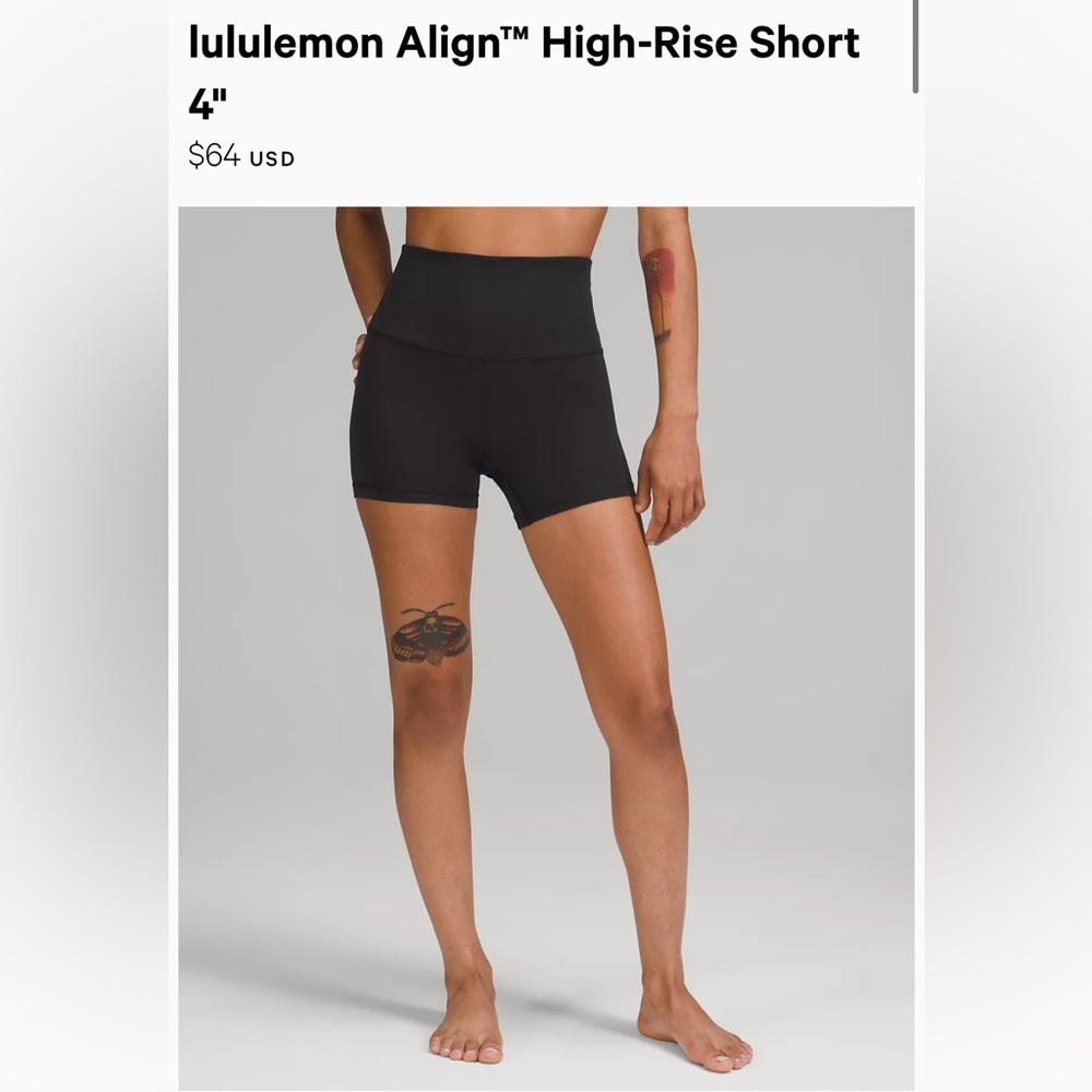lululemon Align™ High-Rise Short 4" black